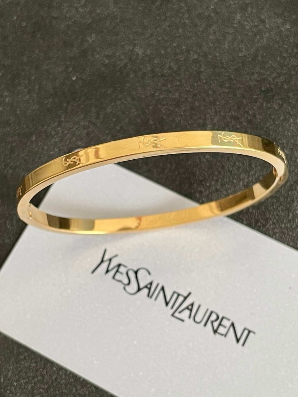 Yves Saint Laurent Engraved Letter Narrow Bangle - Picture 5 of 7